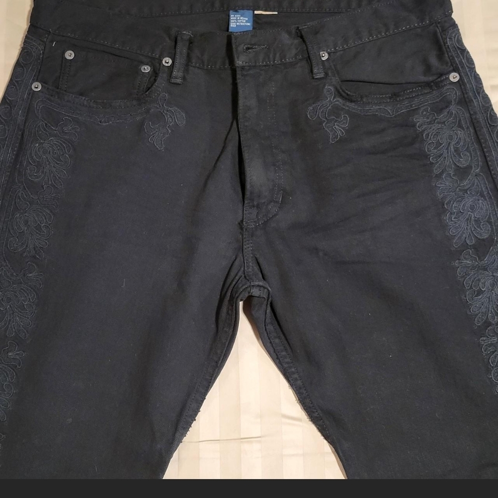 Vtg Polo Ralph Lauren Men's Black Relaxed Jeans with Embroidery